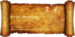 Kron Arnolda névjegykártya